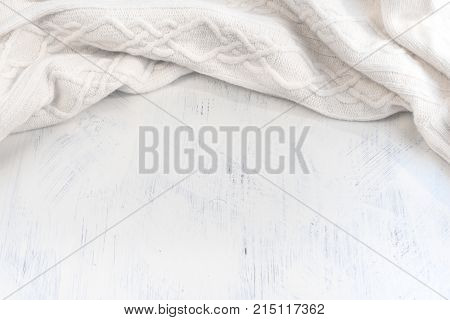 Background painted wooden Textile drape. The view from the top