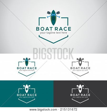Boatrace sports logo design with boat for boating clubs or companies or apps
