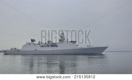 WARSHIP - Frigate sails to sea for patrol
