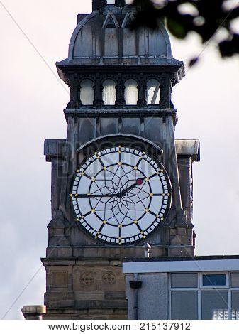 Close Up Of Lord Street Town Hall And Clock
