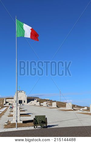 Vicenza, Vi, Italy - December 8, 2015: War Memorial Of First War World Called Ossario Monte Grappa O