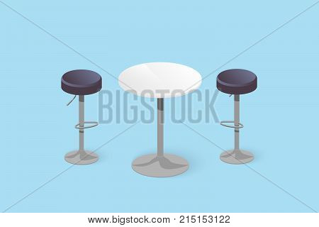 Set Of Bar Stools And Table.