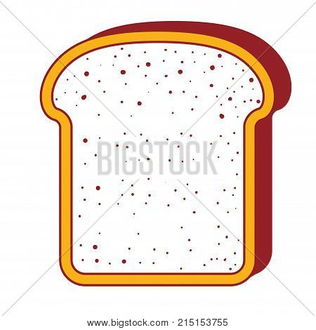 bread slice in color sections silhouette vector illustration