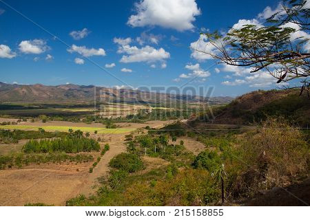 View on the Valle de los Ingenios valley on the sugar plantation Cuba