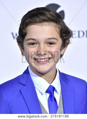 LOS ANGELES - NOV 14:  Noah Jupe arrives for the 'Wonder' World Premiere on November 14, 2017 in Westwood, CA                