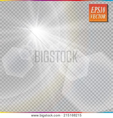 Vector Transparent Sunlight Special Lens Flare Light Effect. Vector