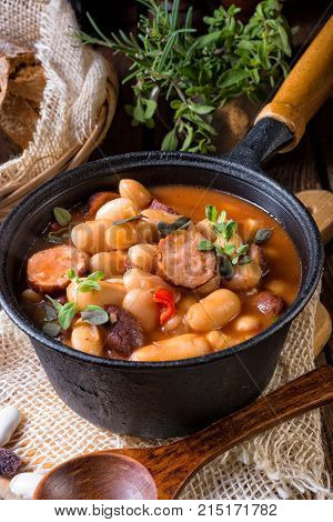 A Fresh And Tasty True Polish Baked Beans With Sausage