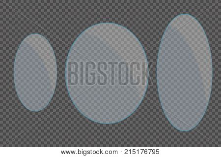 Glass Plates Are Installed. Vector Glass Banners On A Transparent Background. Glass. Glass Paintings