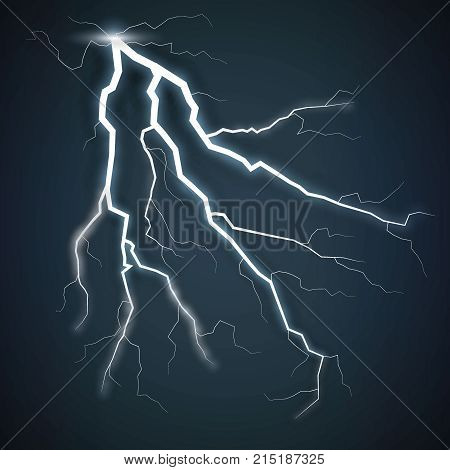 Storm With Lightning Isolated On Transparent Background. Vector