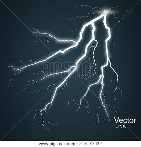Storm With Lightning Isolated On Transparent Background. Vector