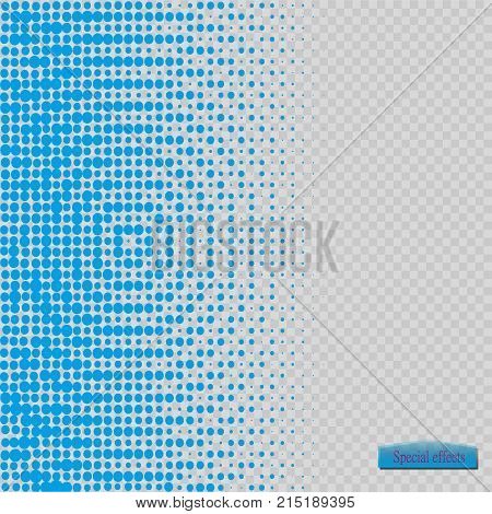 Halftone Pattern Vector.blue The Circles To The Background Squares. Vector