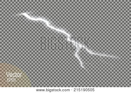 Storm With Lightning Isolated On Transparent Background. Vector
