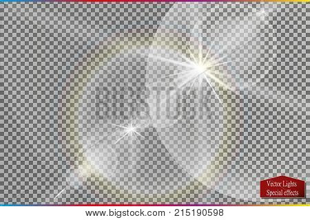 Vector Transparent Sunlight Special Lens Flare Light Effect. Vector