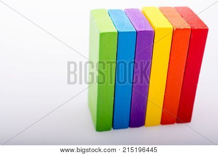 Coorful Domino Blocks On White Background