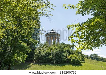 The Monopteros temple in the English Garden in Munich Germany