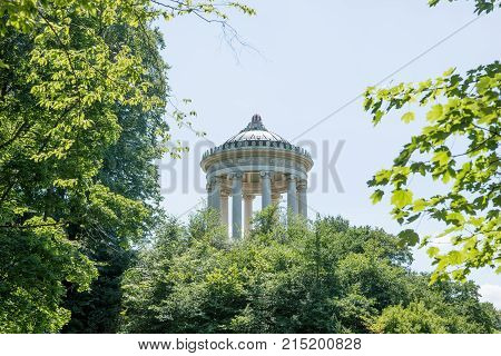 The Monopteros temple in the English Garden in Munich Germany