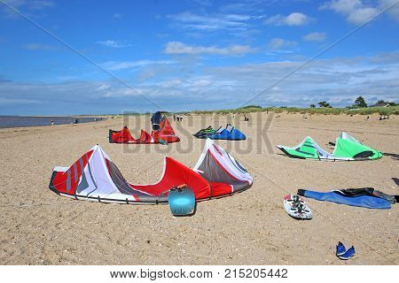 Power kites and board on Old Hunstanton Beach