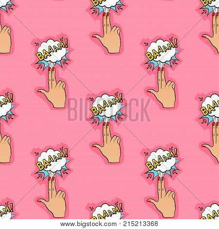 Abstract Seamless Pin Up Pattern For Girls, Boys, Clothes. Creative Vector Pin Up Background With Fi