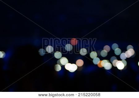 Texture Blur Scene Multicolored Lights And Smoke In Concert With Silhouettes Of Peoplebackground For