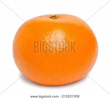 Ripe fresh juicy tangerine or mandarin isolated on white background