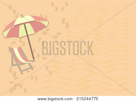 Beach Background With Umbrella