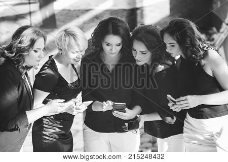 office business women phone leisure concept. dependence on modern devices. lonely in society