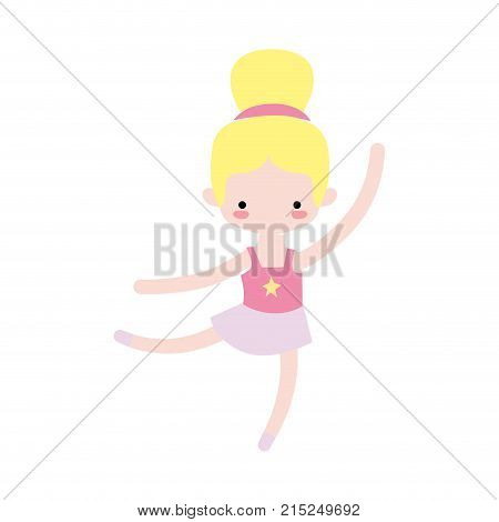 ballerina pactice dancer with hair bun vector illustration