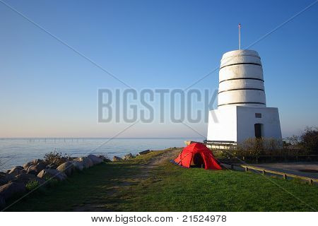 Zelt von einem Turm in Rodvig, Dänemark