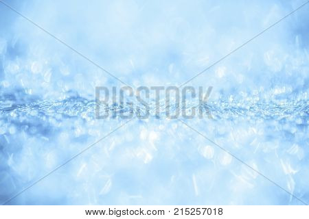 Frost Crystal Border On Ice, Christmas Backdrop.