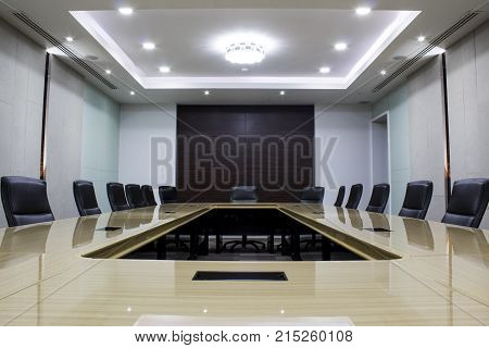 Modern meeting room with table and chairs. concept conventon room.