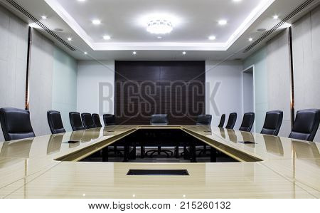 Modern meeting room with table and chairs. concept conventon room. conference room.