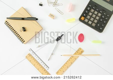 Office Desktop With Various Objects