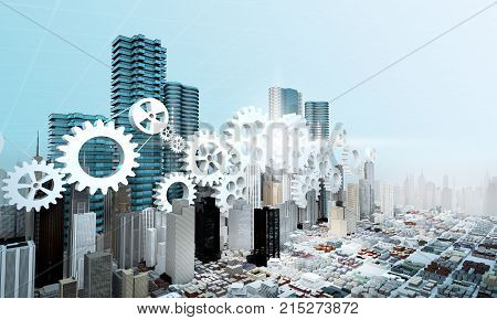 Merger And Acquisition Business Concepts, Join Cogwheel Pieces