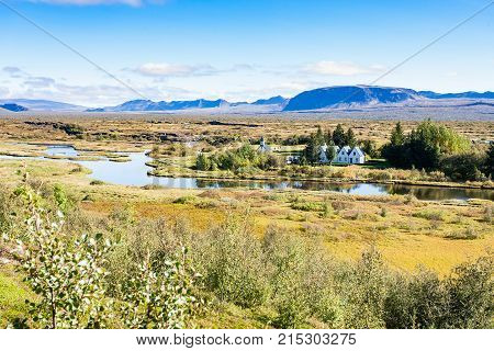 View Of Rift Valley In Thingvellir National Park
