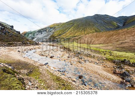 Creek In Graenagil Canyon In Iceland
