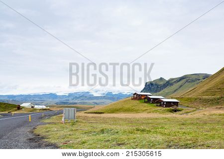Apartment Houses In Vik Village In Iceland