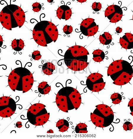 Ladybug seamless pattern abstract texture vector art illustration