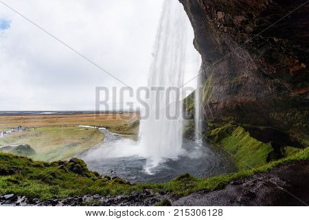Wet Path Around Seljalandsfoss Waterfall