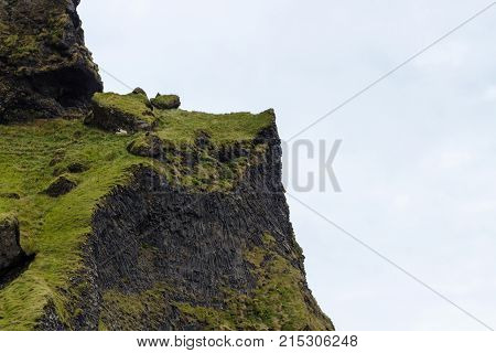 Cliff Of Reynisfjall Mount In Iceland