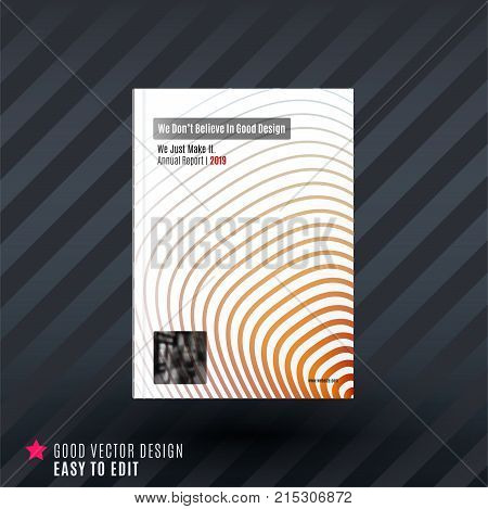 Design of business vector template, brochure, abstract annual report, cover modern layout, flyer in A4 with olourful round circle blend effect, abstract lines for finance, teamwork with background.