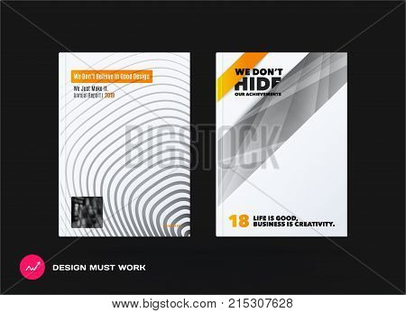 Design of business vector template, brochure, abstract annual report, cover modern layout, flyer in A4 with olourful round circle blend effect, abstract lines for finance, teamwork with background.