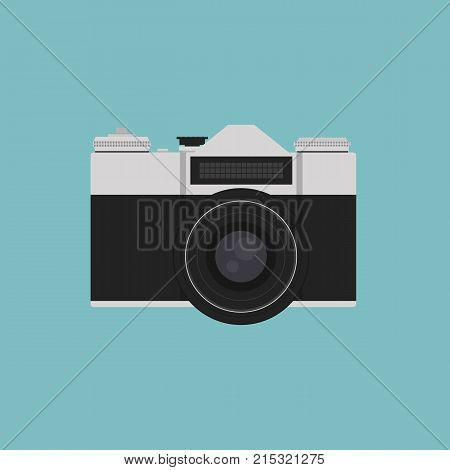Retro camera or vintage camera vector illustration in flat style