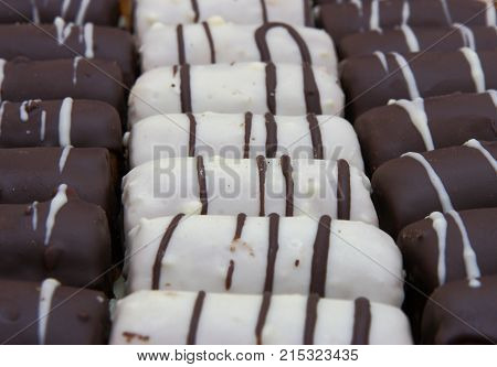 Round Mini Chocolate Pie With Strips From Above