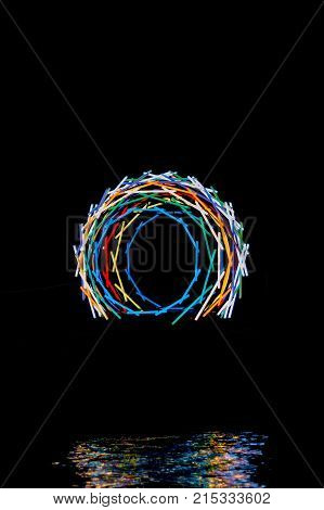Amsterdam Netherlands - January 14 2017: Illuminated sculpture called 