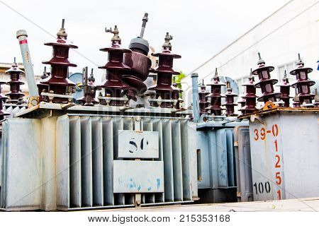Transformer On The Concrete Floor.