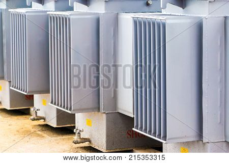 Transformer On The Concrete Floor.