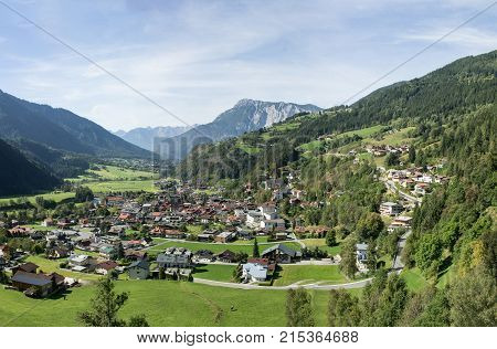Mountains valley and peaks landscape natural environment. Hiking in the alps. Tirol Austria Europe