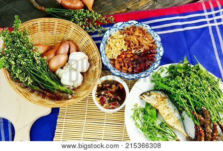 Traditional Thai Set Menu  Grilled mackerel with Neem and Sweet & Sour Tamarind Sauce