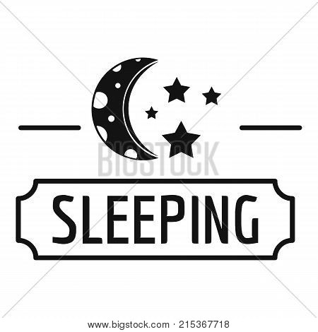 Sleeping moon logo. Simple illustration of sleeping moon vector logo for web
