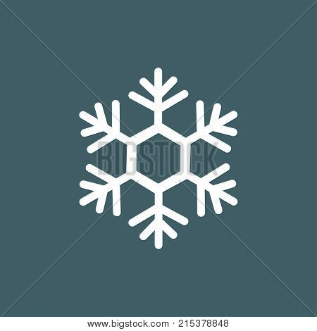 Vector illustration of snowflakes on a gray blue background. Graphic Icon for Web Sites.